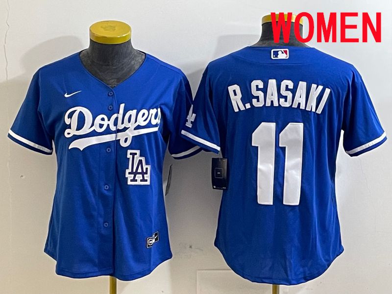 Women Los Angeles Dodgers #11 R.Sasaki Blue Game 2025 Nike MLB Jersey style 5